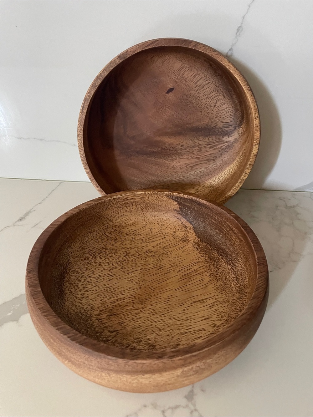 Handcrafted Wood Serving Bowl - Natural Brown